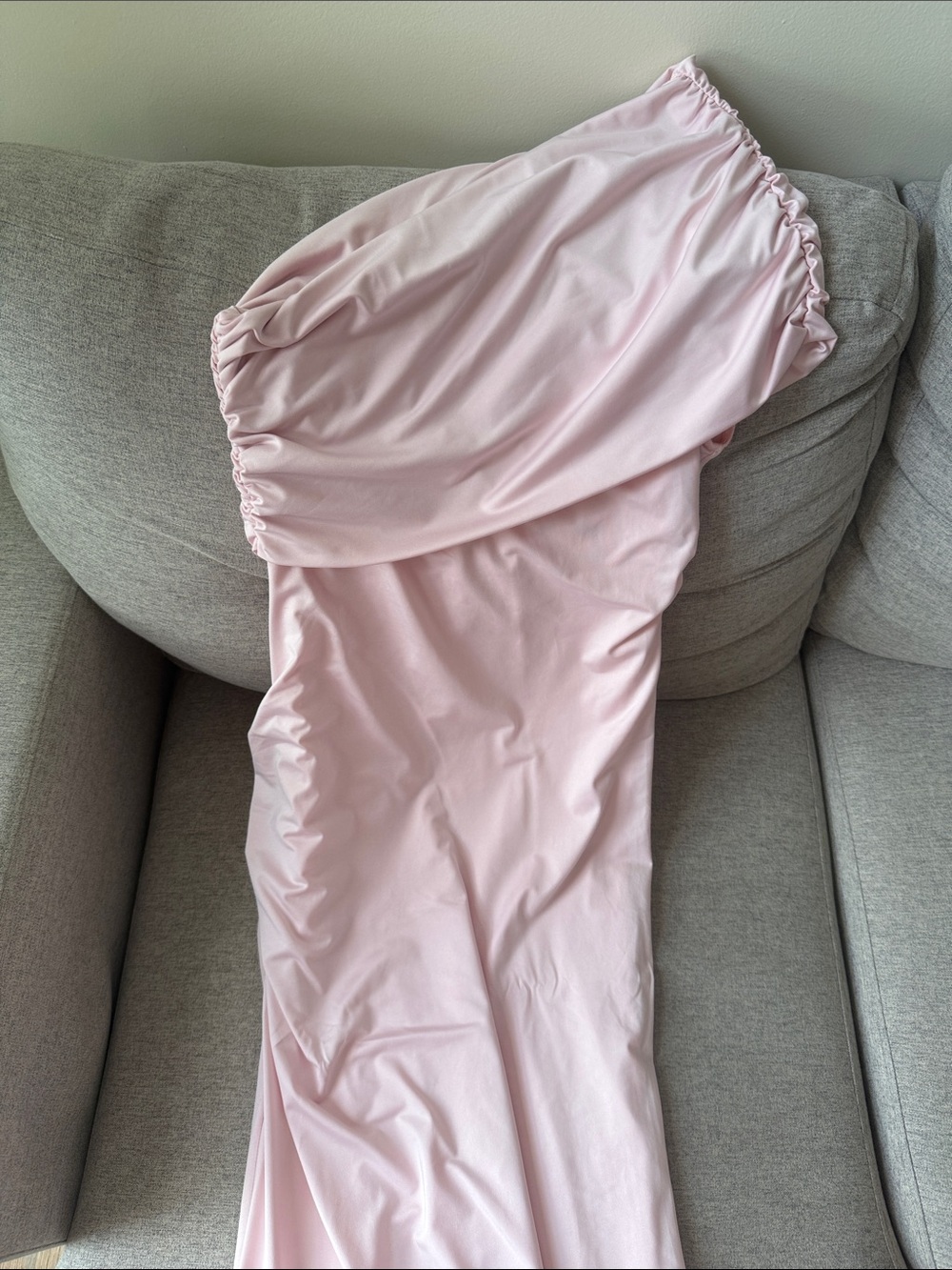 Peppermayo Socialite One-Shoulder Maxi Dress - Light Pink - Picture 3 of 4